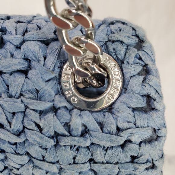 Sandro Raffia Yza Blue Bag - Picture 8 of 17